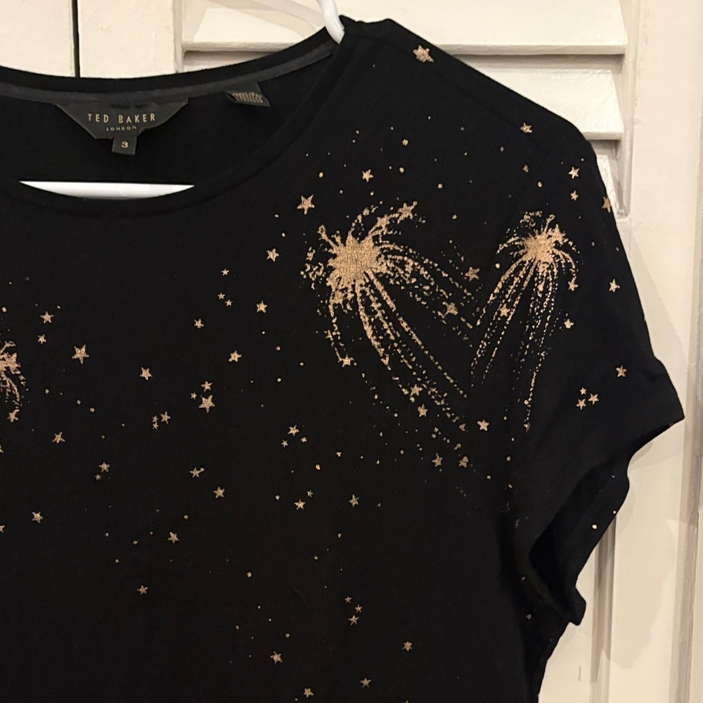 Ted Baker Black Top with Gold Accents - Picture 6 of 10